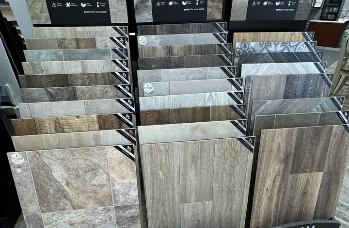 BeauFlor Craftech and Blacktex HD vinyl flooring displays
