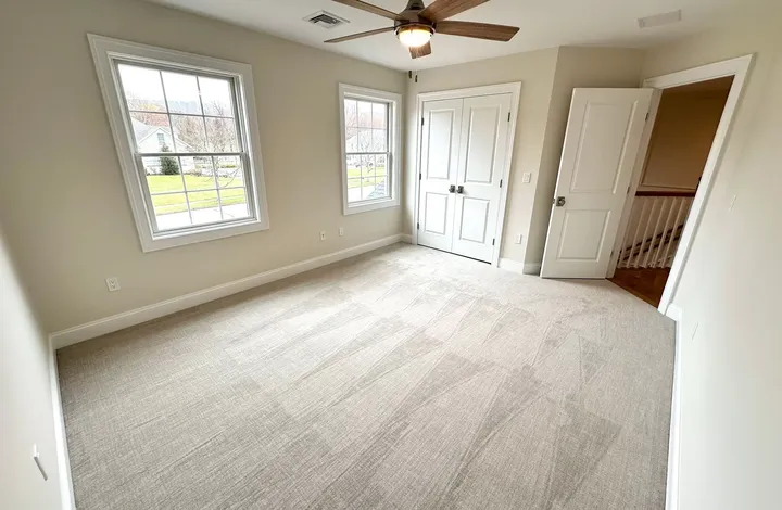 New carpet installed in a bedroom