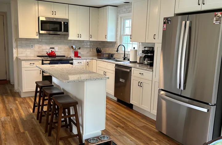 Kitchen remodel with a granite island