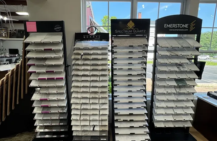 Spectrum Quartz and Emerstone countertop sample displays