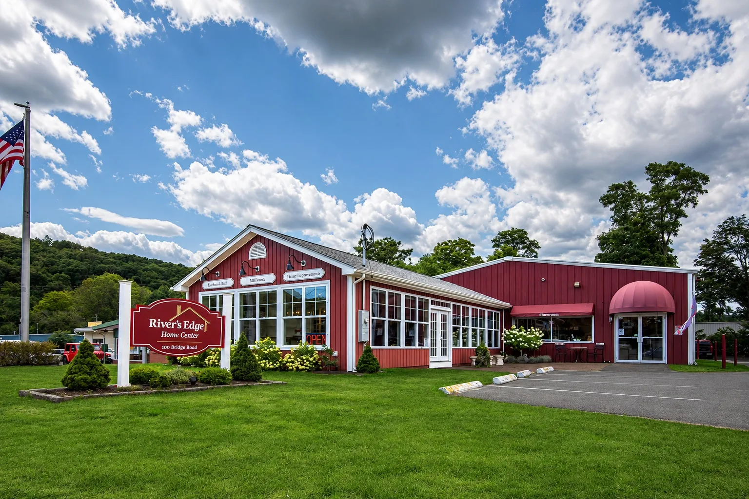 River's Edge Home Center at 100 Bridge Rd, Haddam, CT, by the East Haddam Swing Bridge