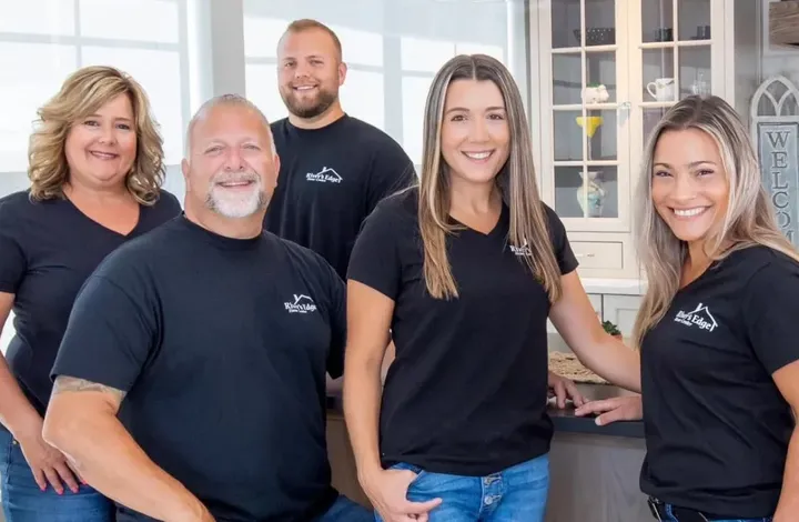 The River's Edge Home Center team in a showroom kitchen vignette